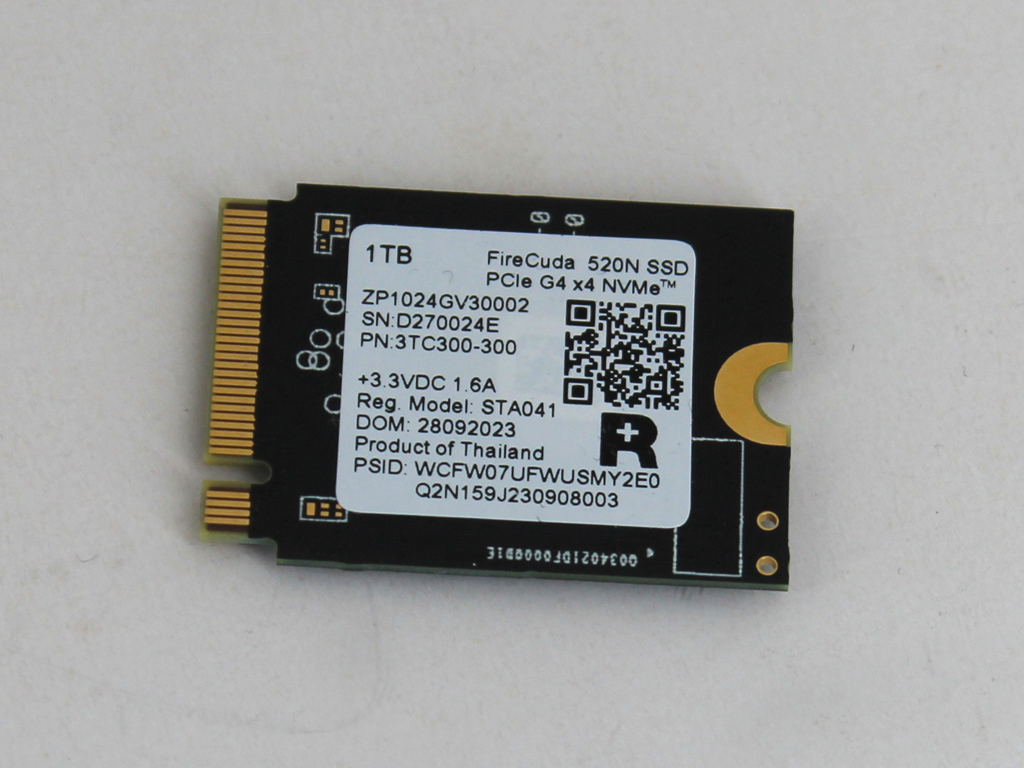 FireCuda 520N SSD, Rückseite.