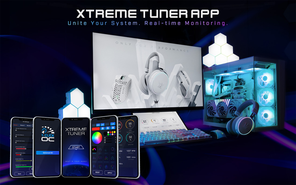 Die Xtreme Tuner Plus Software gibt es für PC und auch als App (Bildquelle: KFA2).
