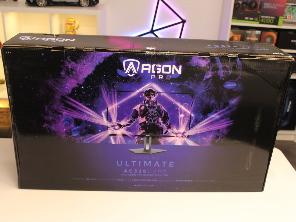 Die Verpackung des Monitors.