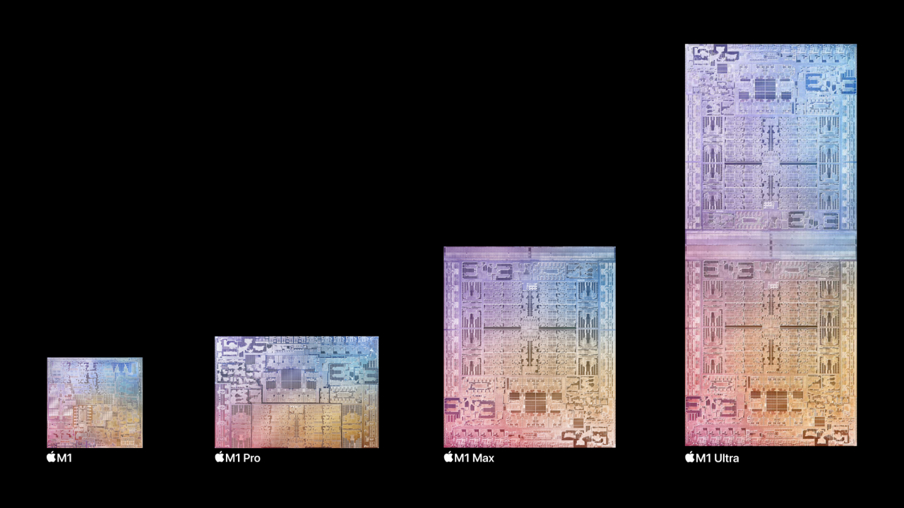 Jeder Chip der M1-Familie: M1, M1 Pro, M1 Max und neu der M1 Ultra