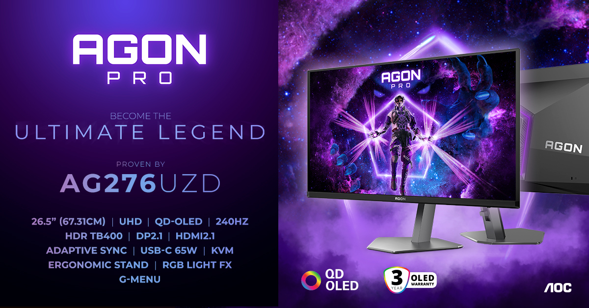 Der neue AGON PRO AG276UZD ist ein QD-OLED-Modell.